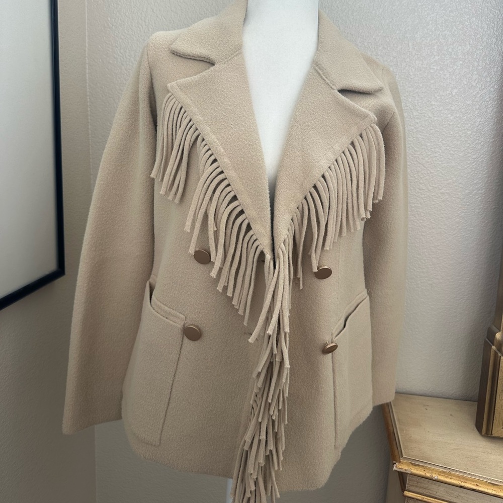 NVLT Beige Fringe Women's Blazer - Picture 5 of 8